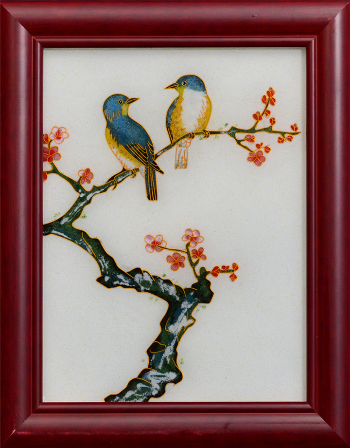 掐絲琺瑯工藝畫花鳥系列